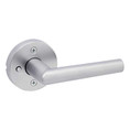 Kwikset Milan Privacy Lever, Round Rose With 6-Way Adjustable Latch And Round Corner Strike, Satin Chrome