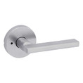 Kwikset Halifax Privacy Lever, Round Rose With 6-Way Adjustable Latch And Round Corner Strike, Satin Chrome