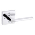Kwikset Lisbon Privacy Lever, Square Rose With 6-Way Adjustable Latch And Round Corner Strike, Bright Polished Chrome