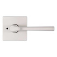 Kwikset Lisbon Privacy Lever,Square Rose With 6-Way Adjustable Latch And Round Corner Strike, Satin Nickel