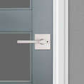 Kwikset Lisbon Privacy Lever,Square Rose With 6-Way Adjustable Latch And Round Corner Strike, Satin Nickel
