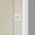 Kwikset Milan Privacy Lever, Square Rose With 6-Way Adjustable Latch And Round Corner Strike, Bright Polished Chrome