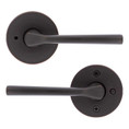 Kwikset Lisbon Privacy Lever, Round Rose With 6-Way Adjustable Latch And Round Corner Strike, Venetian Bronze