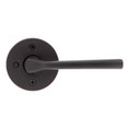 Kwikset Lisbon Privacy Lever, Round Rose With 6-Way Adjustable Latch And Round Corner Strike, Venetian Bronze