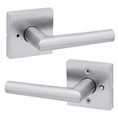Kwikset Milan Privacy Lever, Square Rose With 6-Way Adjustable Latch And Round Corner Strike, Satin Chrome