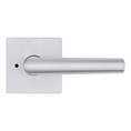Kwikset Milan Privacy Lever, Square Rose With 6-Way Adjustable Latch And Round Corner Strike, Satin Chrome