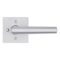 Kwikset Milan Privacy Lever, Square Rose With 6-Way Adjustable Latch And Round Corner Strike, Satin Chrome