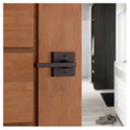 Kwikset Halifax Privacy Lever, Square Rose With 6-Way Adjustable Latch And Round Corner Strike, Venetian Bronze