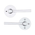 Kwikset Lisbon Privacy Lever, Round Rose With 6-Way Adjustable Latch And Round Corner Strike, Bright Polished Chrome