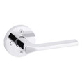 Kwikset Lisbon Privacy Lever, Round Rose With 6-Way Adjustable Latch And Round Corner Strike, Bright Polished Chrome