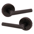 Kwikset Milan Privacy Lever, Round Rose With 6-Way Adjustable Latch And Round Corner Strike, Venetian Bronze