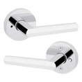 Kwikset Milan Privacy Lever, Round Rose With 6-Way Adjustable Latch And Round Corner Strike, Bright Polished Chrome