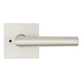 Kwikset Milan Privacy Lever,Square Rose With 6-Way Adjustable Latch And Round Corner Strike, Satin Nickel