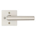 Kwikset Milan Privacy Lever,Square Rose With 6-Way Adjustable Latch And Round Corner Strike, Satin Nickel