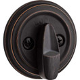 Kwikset 980 Single Cylinder Deadbolt X Thumbturn, Round Rose, Smartkey, 6-Way Adjustable Latch, Round And Square Corner Strikes, Keyed Alike, Venetian Bronze