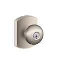 Schlage Residential F51A Plymouth Keyed Entry Knob Lock With Greenwich Trim Function, Decorative, Satin Nickel