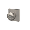 Schlage Residential F51A Plymouth Keyed Entry Knob Lock With Collins Trim Function, Decorative, Satin Nickel