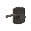 Schlage Residential F10 Merano Passage Lever Lock With Greenwich Trim Function, Decorative, Matte Black