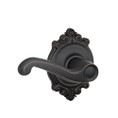 Schlage Residential F10 Flair Passage Lever Lock With Brookshire Trim Function, Decorative, Aged Bronze