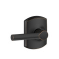 Schlage Residential F10 Broadway Passage Lever Lock With Greenwich Trim Function, Decorative, Aged Bronze
