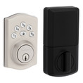 Kwikset Powerbolt 9240 Electronic Deadbolt Traditional, Stand Alone, Battery Powered (Batteries Not Included), 4-Way Adjustable Latch And Round Corner Strike, KW1 Keyway, Satin Nickel