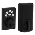 Kwikset Powerbolt 9240 Electronic Deadbolt Contemporary, Stand Alone, Battery Powered (Batteries Not Included), 4-Way Adjustable Latch And Round Corner Strike, KW1 Keyway, Matte Black