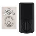 Kwikset Powerbolt 9240 Electronic Deadbolt Contemporary, Stand Alone, Battery Powered (Batteries Not Included), 4-Way Adjustable Latch And Round Corner Strike, KW1 Keyway, Satin Nickel
