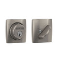 Schlage Residential B60 Deadbolt With Dalton Trim Single Cylinder, Dual Option Latch, Adjustable Backset, 1-1/8" X 2-3/4" Round Corner Strike, Decorative, Satin Nickel