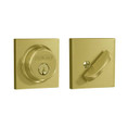 Schlage Residential B60 Deadbolt With Collins Trim Single Cylinder, Dual Option Latch, Adjustable Backset, 1-1/8" X 2-3/4" Round Corner Strike, Decorative, Satin Brass