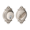 Schlage Residential B60 Deadbolt With Brookshire Trim Single Cylinder, Dual Option Latch, Adjustable Backset, 1-1/8" X 2-3/4" Round Corner Strike, Decorative, Satin Nickel