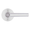 Kwikset Milan Keyed Entry Lever Smartkey, Round Rose With 6-Way Adjustable Latch And Round Corner Strike, Bright Polished Chrome