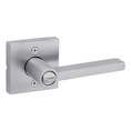 Kwikset Halifax Keyed Entry Lever Smartkey, Square Rose With 6-Way Adjustable Latch And Round Corner Strike, Satin Chrome
