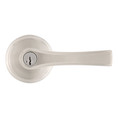 Kwikset Katella Keyed Entry Lever Smartkey With 6-Way Adjustable Latch And Round Corner Strike, Satin Nickel