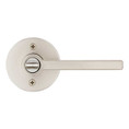 Kwikset Halifax Keyed Entry Lever Smartkey, Round Rose With 6-Way Adjustable Latch And Round Corner Strike, Satin Nickel