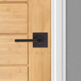 Kwikset Halifax Keyed Entry Lever Smartkey, Square Rose With 6-Way Adjustable Latch And Round Corner Strike, Venetian Bronze