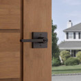 Kwikset Halifax Keyed Entry Lever Smartkey, Square Rose With 6-Way Adjustable Latch And Round Corner Strike, Venetian Bronze