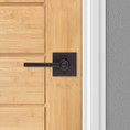 Kwikset Halifax Keyed Entry Lever Smartkey, Square Rose With 6-Way Adjustable Latch And Round Corner Strike, Venetian Bronze
