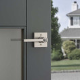 Kwikset Halifax Keyed Entry Lever Smartkey, Square Rose With 6-Way Adjustable Latch And Round Corner Strike, Satin Nickel