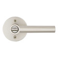 Kwikset Milan Keyed Entry Lever Smartkey, Round Rose With 6-Way Adjustable Latch And Round Corner Strike, Satin Nickel