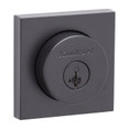 Kwikset Halifax Double Cylinder Deadbolt, Square Rose, Smartkey, 6-Way Adjustable Latch, Round And Square Corner Strikes, Keyed Alike, Matte Black