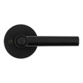 Kwikset Milan Keyed Entry Lever Smartkey With Round Rose, 6-Way Adjustable Latch And Round Corner Strike, Matte Black