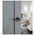 Kwikset Milan Keyed Entry Lever Smartkey With Round Rose, 6-Way Adjustable Latch And Round Corner Strike, Matte Black