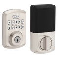 Kwikset Powerbolt 9250 Electronic Deadbolt Transitional, Smartkey Cylinder, Stand Alone, Battery Powered (Batteries Not Included), 4-Way Adjustable Latch And Round Corner Strike, KW1 Keyway, Satin Nickel