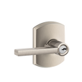 Schlage Residential F51A Latitude Keyed Entry Lever Lock With Greenwich Trim Function, Decorative, Satin Nickel