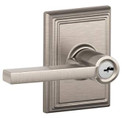 Schlage Residential F51A Latitude Keyed Entry Lever Lock With Addison Trim Function, Decorative, Satin Nickel