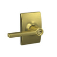 Schlage Residential F51A Latitude Keyed Entry Lever Lock With Century Trim Function, Decorative, Satin Brass