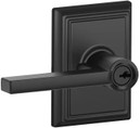 Schlage Residential F51A Latitude Keyed Entry Lever Lock With Addison Trim Function, Decorative, Matte Black