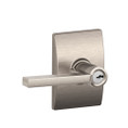 Schlage Residential F51A Latitude Keyed Entry Lever Lock With Century Trim Function, Decorative, Satin Nickel