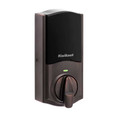Kwikset Traditional Push Button Electronic Deadbolt Smartkey With Home Connect, Z-Wave Wireless Protocol, Smartkey, Round Corner Adjustable 20 Minute Ul Latch, Round Corner Strike, Venetian Bronze