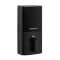 Kwikset Contemporary Push Button Electronic Deadbolt Smartkey With Home Connect, Z-Wave Wireless Protocol, Smartkey, Round Corner Adjustable 20 Minute Ul Latch, Round Corner Strike, Matte Black